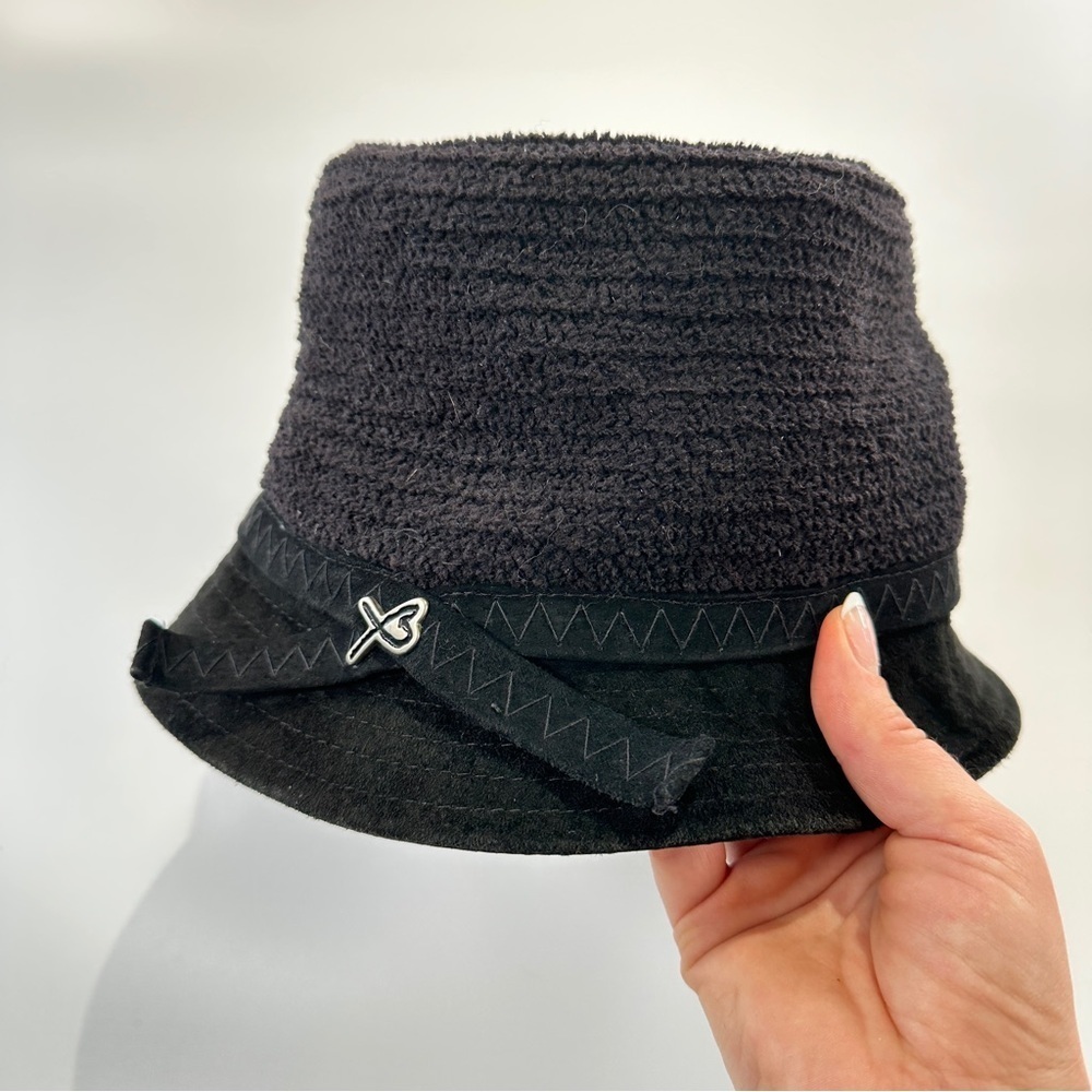 Betmar Womens Casual Bucket Hat Black Suede Terry - Picture 2 of 11